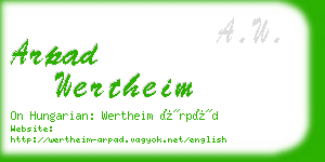 arpad wertheim business card